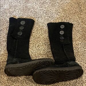 UGG Womens Black Knit Booties
